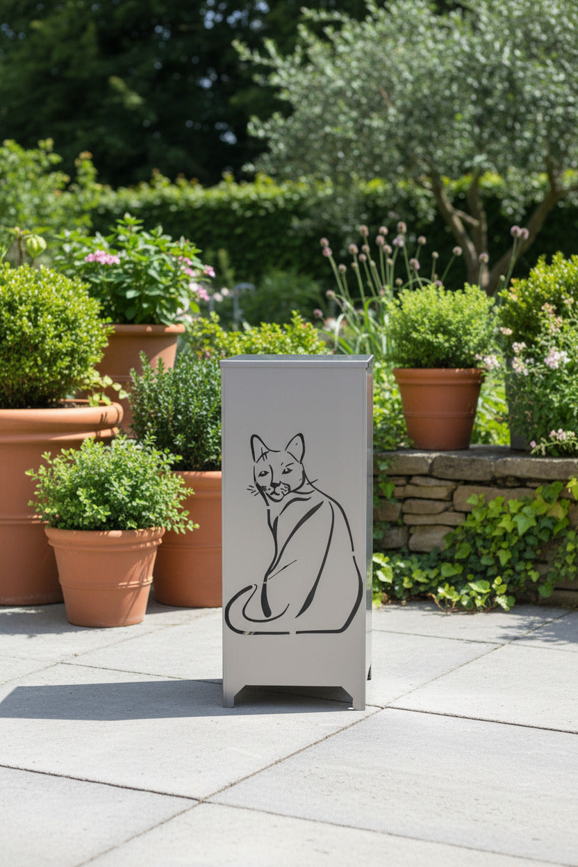 Dekosäule / Metallsäule "Katze 1"