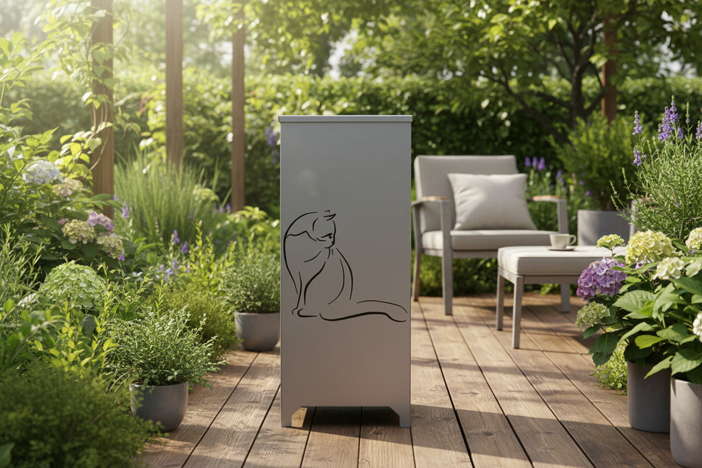 Dekosäule / Metallsäule "Katze 2"