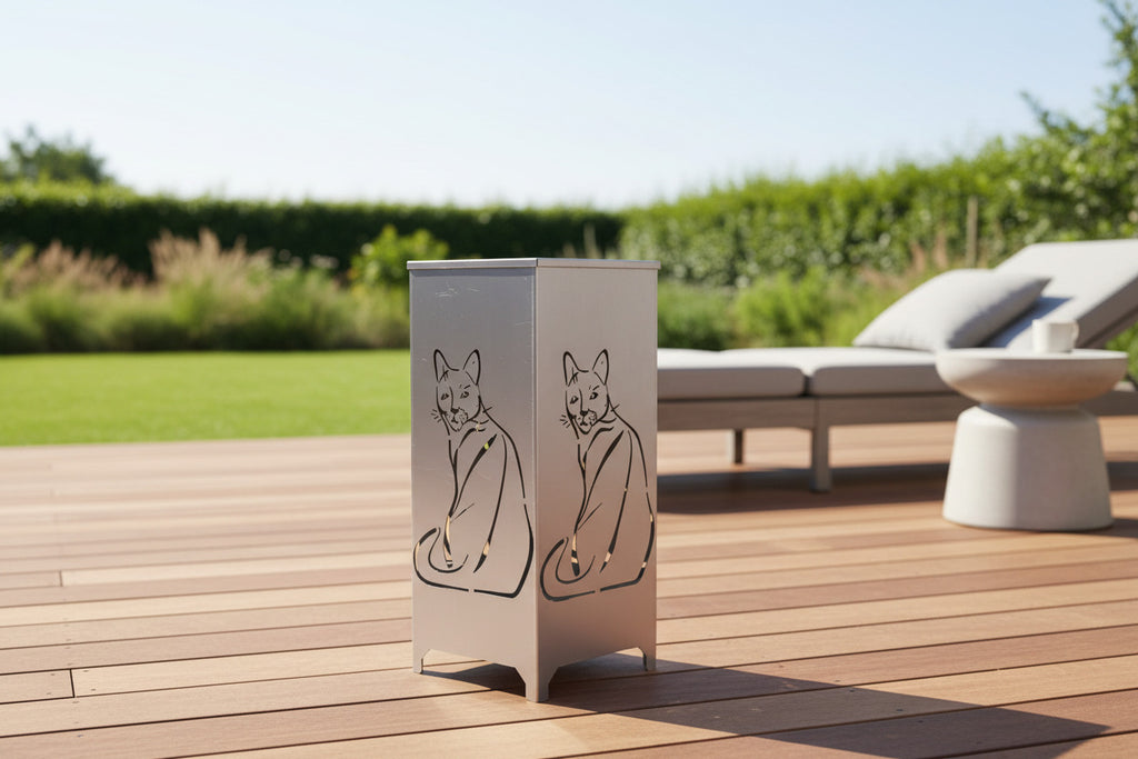 Dekosäule / Metallsäule "Katze 1"
