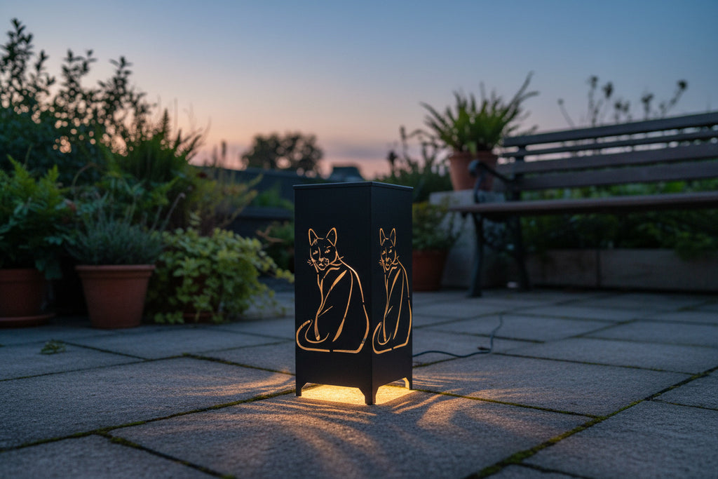 Dekosäule / Metallsäule "Katze 1"