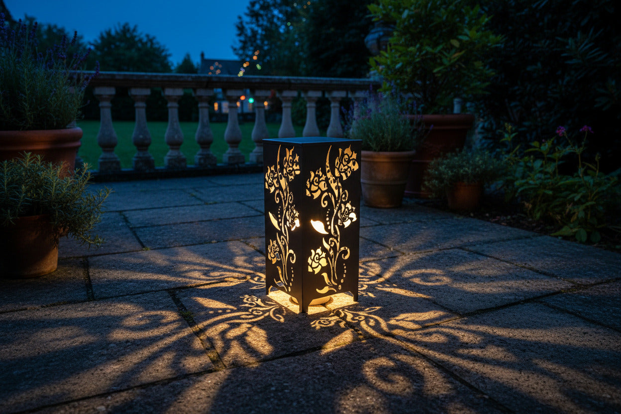 Dekosäule / Metallsäule "Rosenranken"