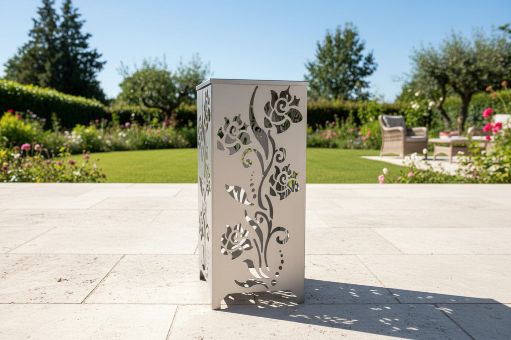 Dekosäule / Metallsäule "Rosenranken"