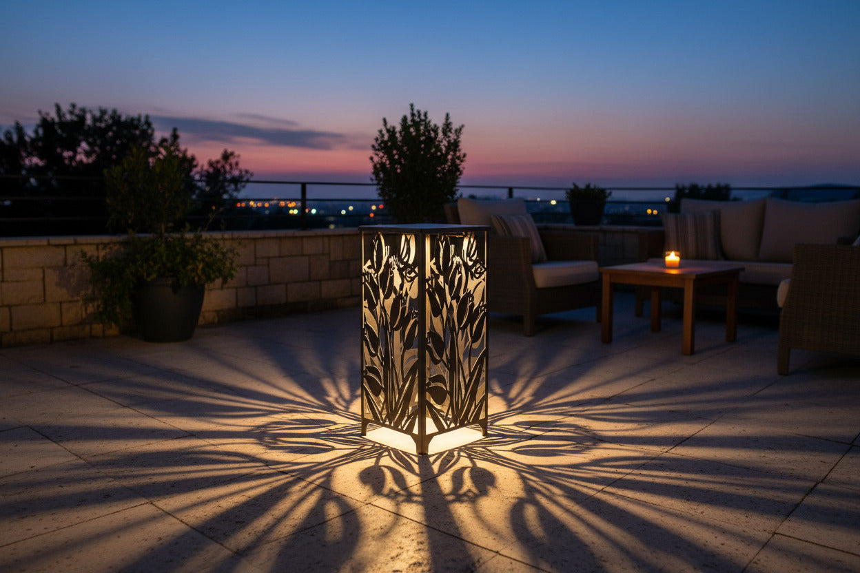 Dekosäule / Metallsäule "Tulpenzauber"