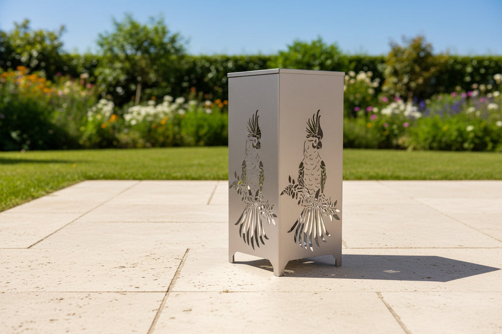 Dekosäule / Metallsäule "Kakadu"