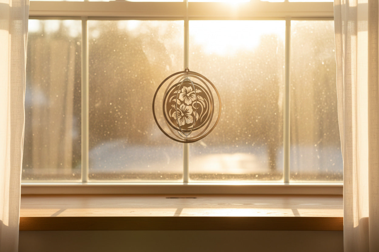 Windspiel Blumen Sonnenfenster