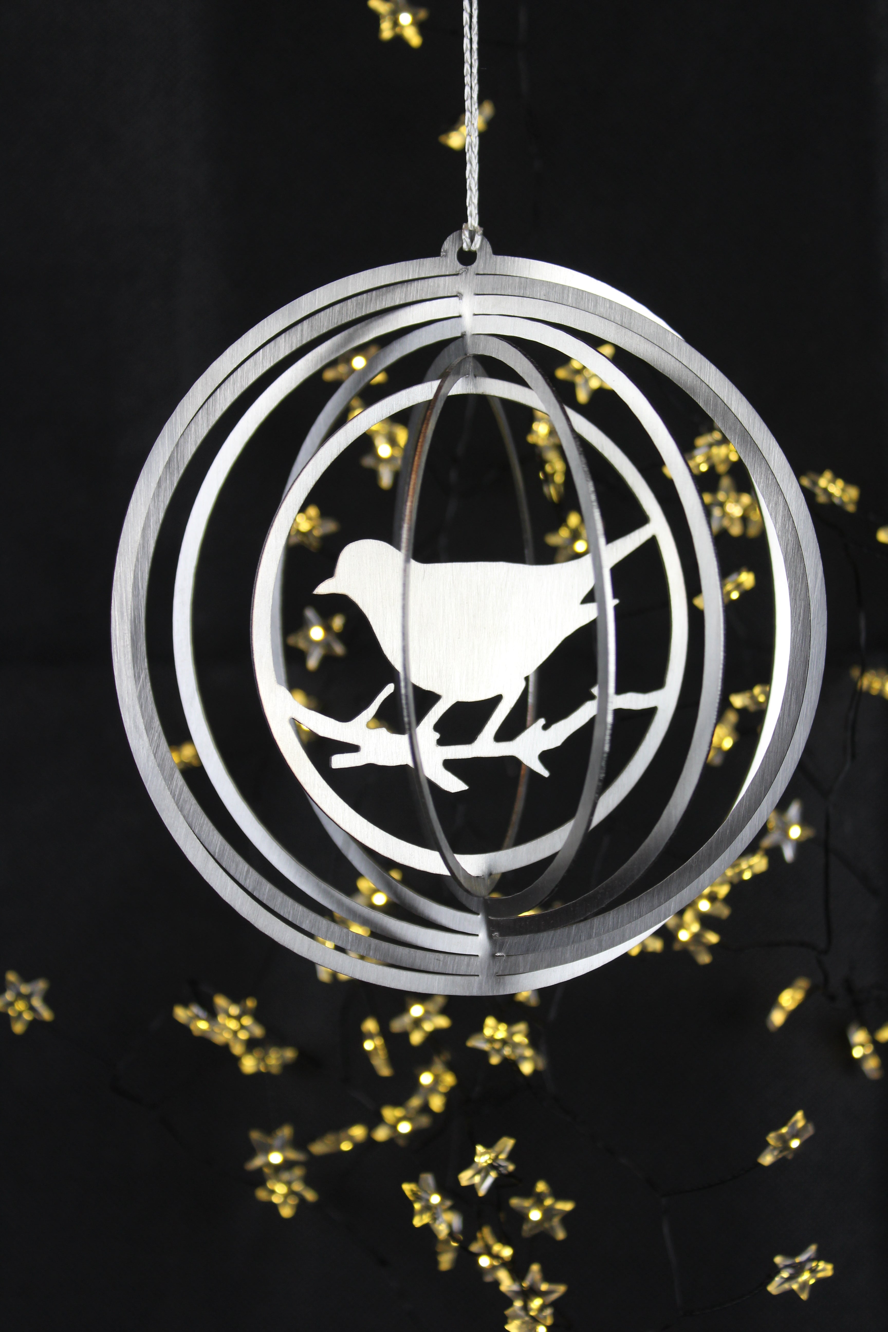 Windspiel "Vogel" 3D-Optik - Edelstahl