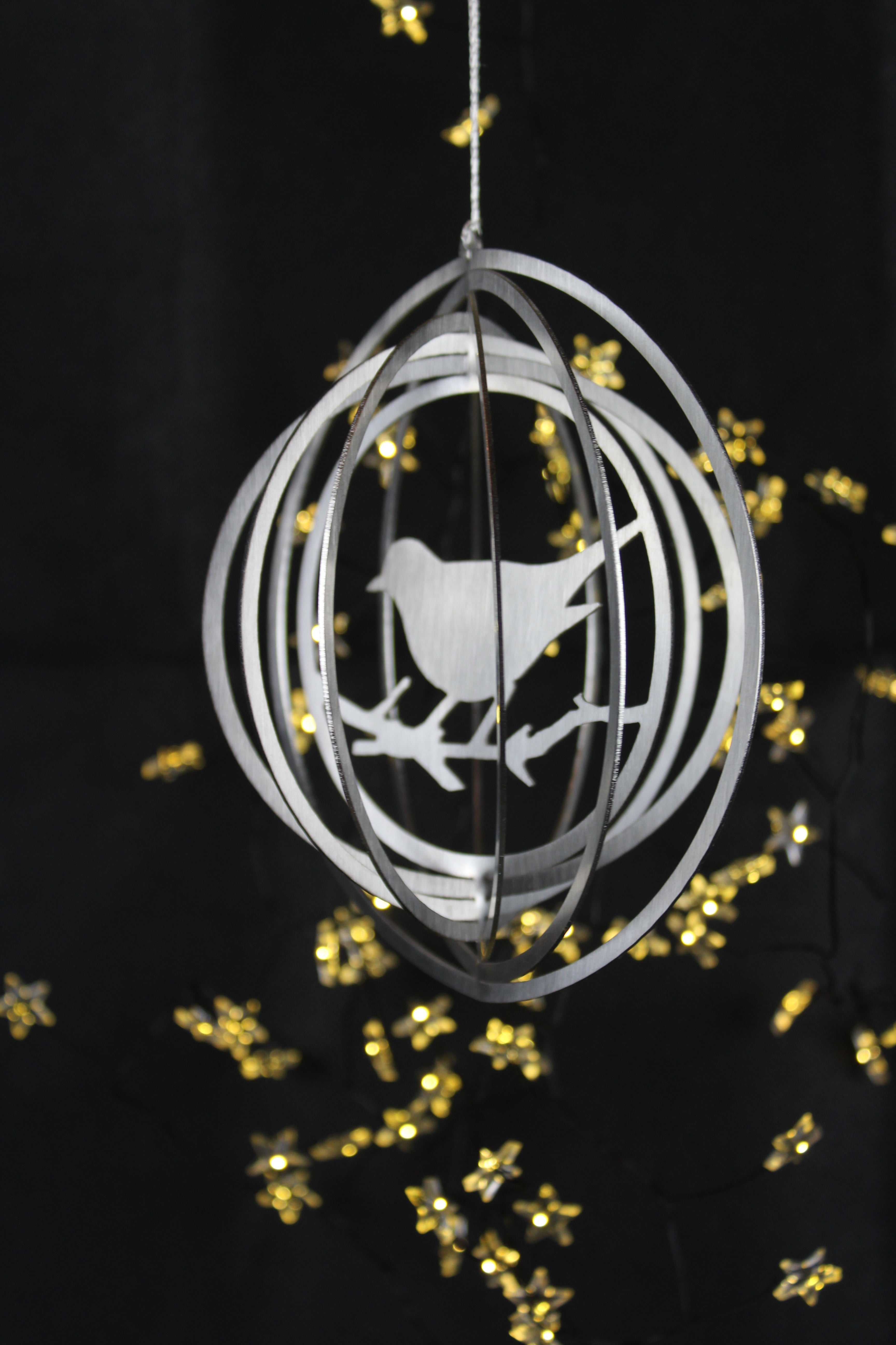 Windspiel "Vogel" 3D-Optik - Edelstahl
