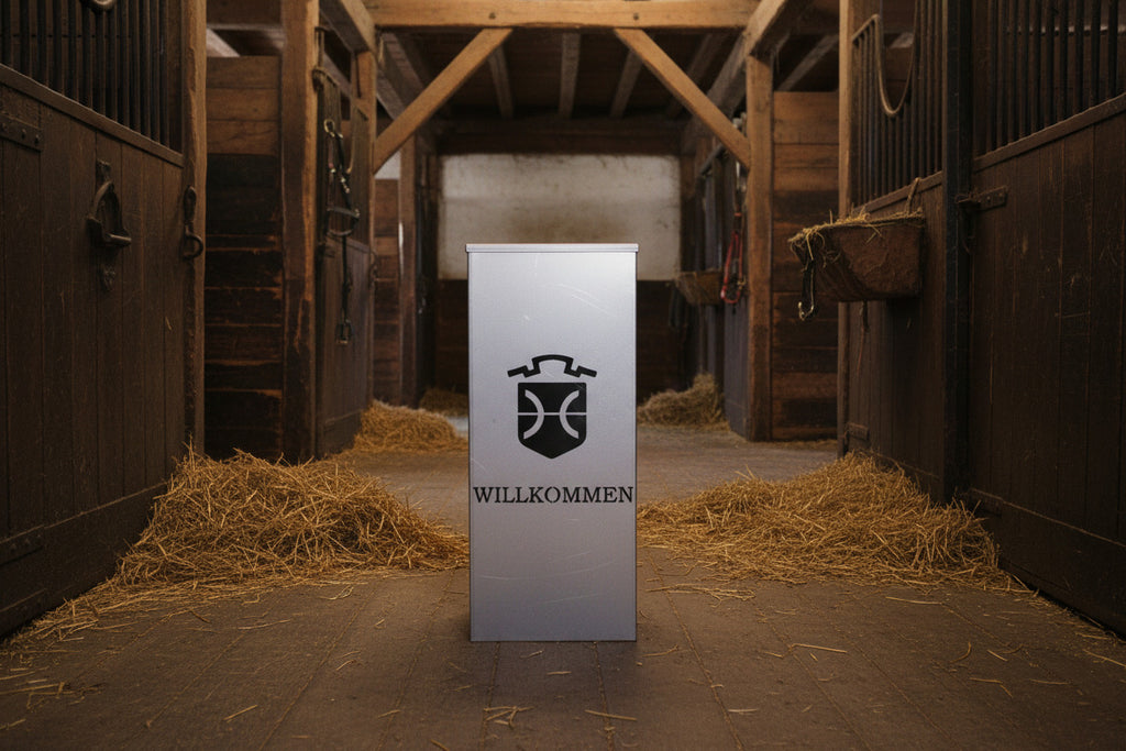 Dekosäule Willkommen Holsteiner