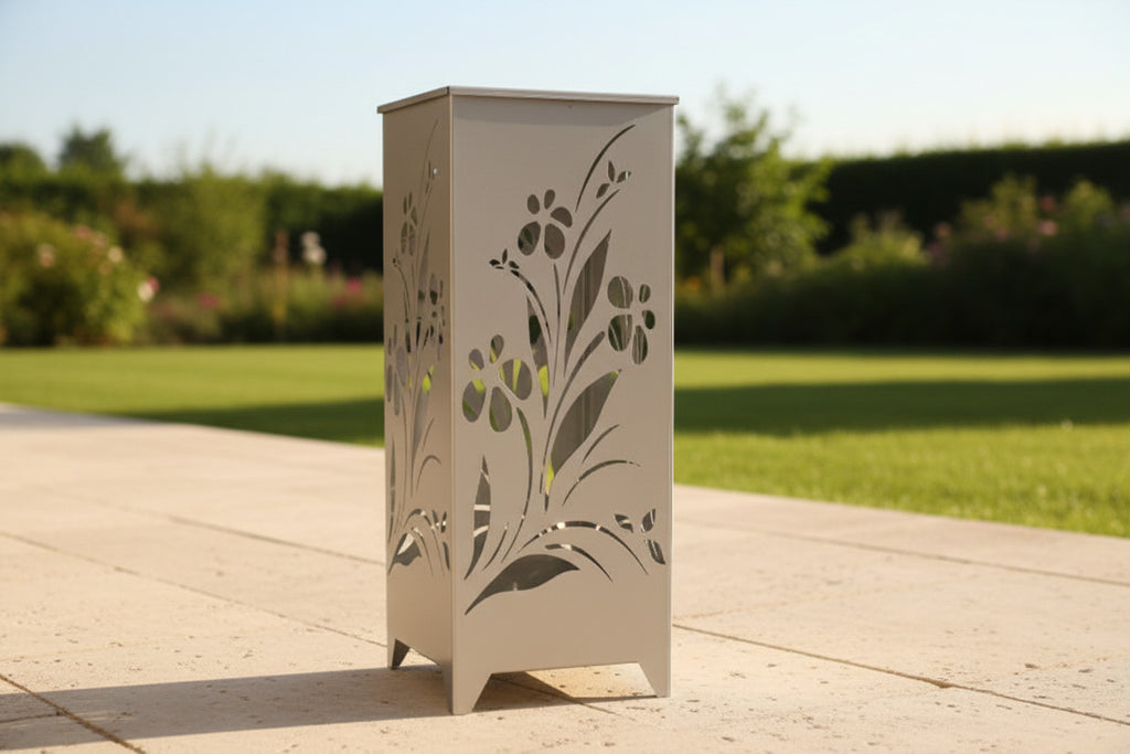 XL Dekosäule / Metallsäule "Floral Design"