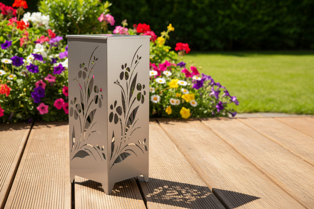 XL Dekosäule / Metallsäule "Floral Design"