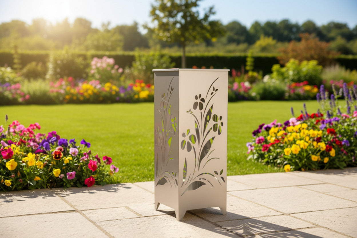XL Dekosäule / Metallsäule "Floral Design"